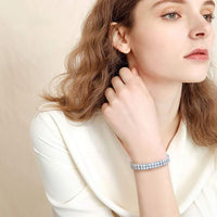 2-Row Tennis Bracelet for Men & Women, 14K Gold Plated Brass, Iced-Out Cubic Zirconia Chain, Unisex Hip-Hop Style